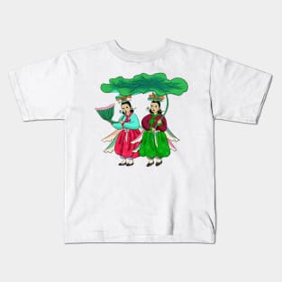 Minhwa: Taoist Fairy Sisters A-3 Type Kids T-Shirt